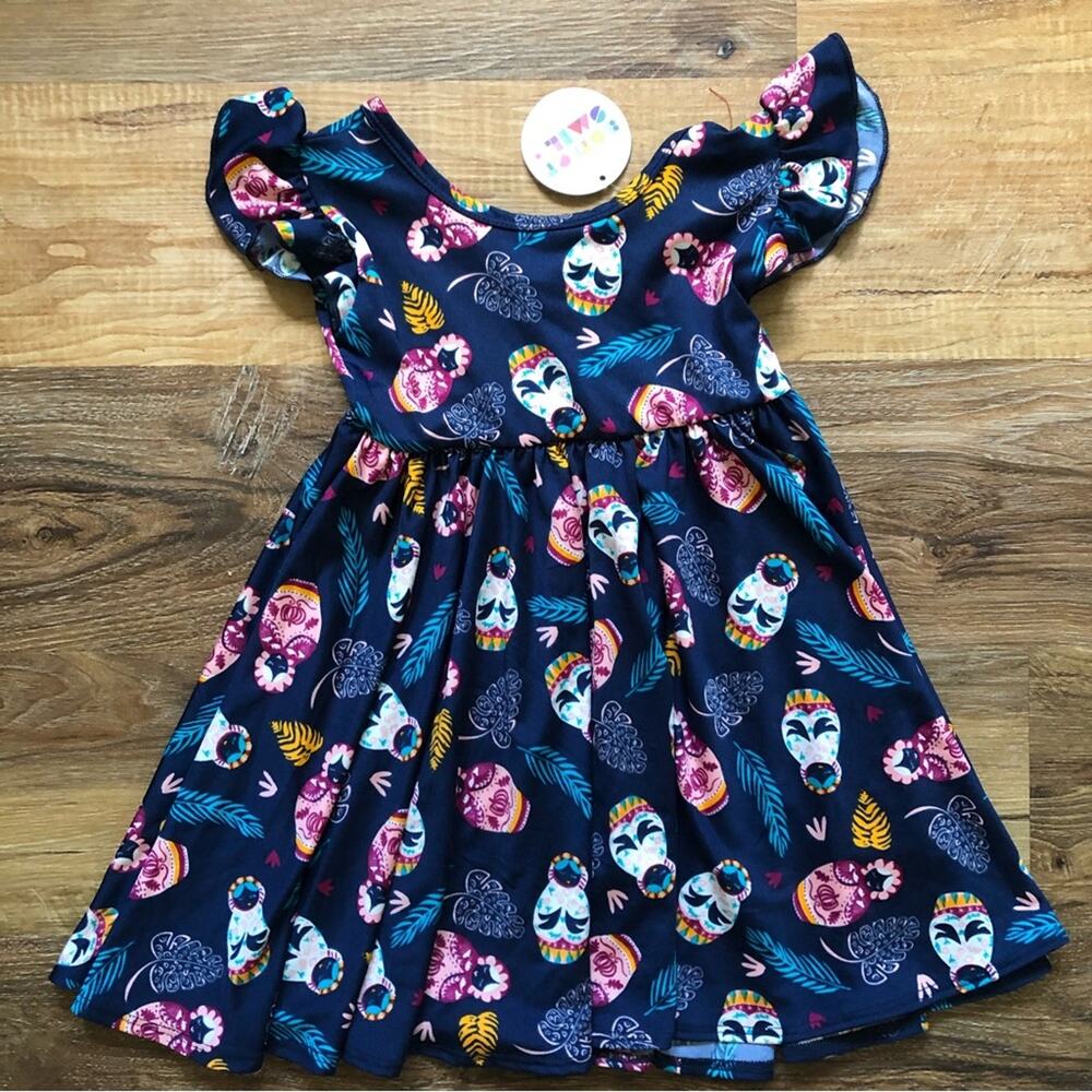 Dot Dot Smile Girls' Dress Russians Dolls Blue Size 2T
